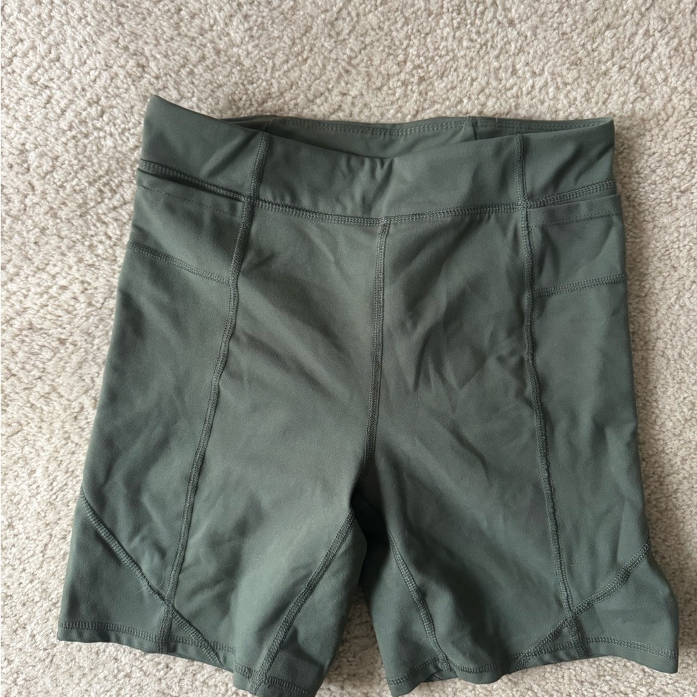 Olive Green Women's Biker Shorts